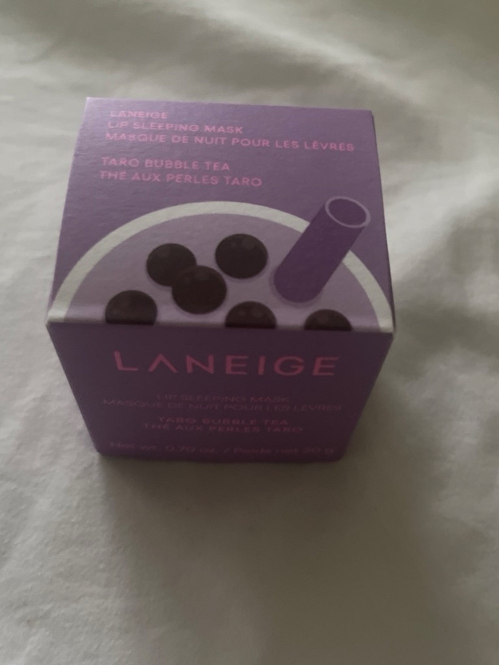 LANEIGE Purple Lip Sleeping Mask - Taro Bubble Tea Packaging